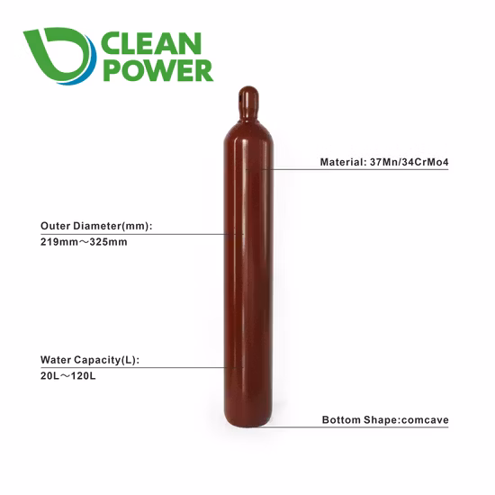 50L Seamless Steel Gas Bottle Storage Tank Welding Empty Oxygen Cylinders